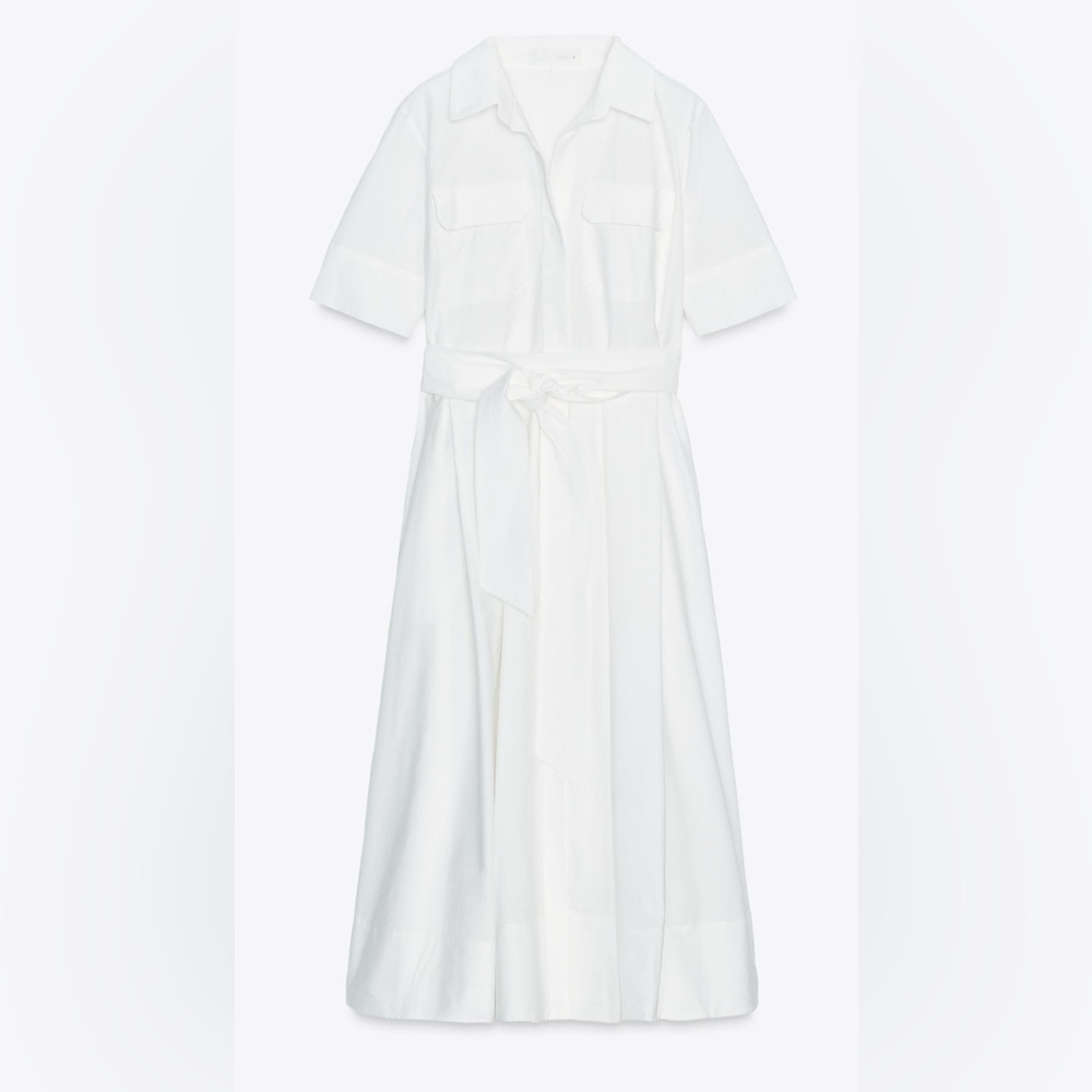 ZARA ZW COLLECTION POPLIN MIDI DRESS